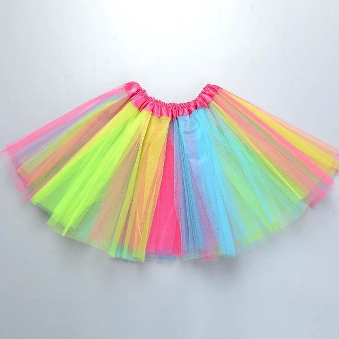 TOEVSKY Rok Tutu Perempuan Rok Pelangi Rok Rainbow Anak