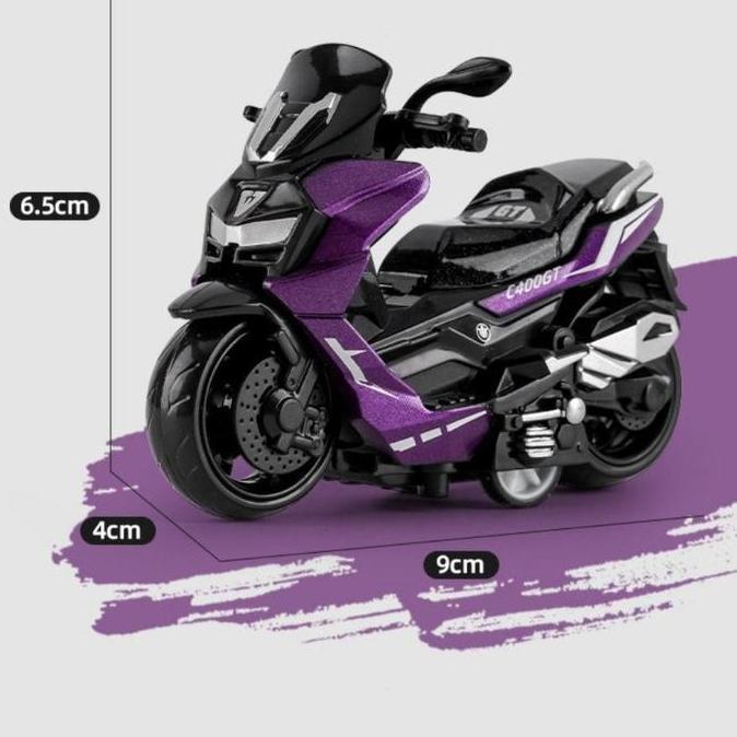 CROWHEAY BermaBaby-Mainan diecast motor Matic Yamaha Nmax / Mainan Motor Alloy pullback C400GT Minia