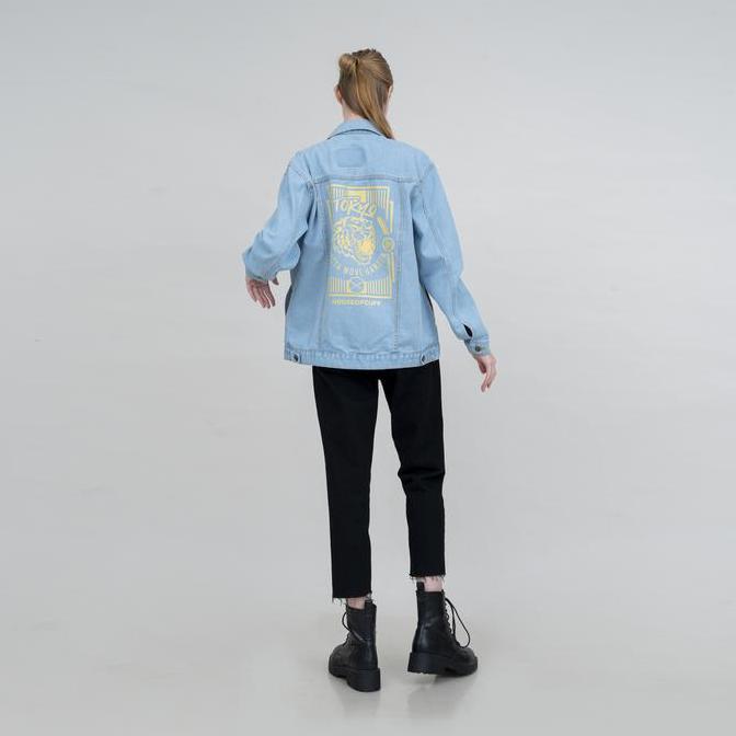 Houseofcuff Jaket Jeans Denim Biru Wanita Unisex Motif Tokyo (TERBAIK) (TERBARU) (TERMURAH)
