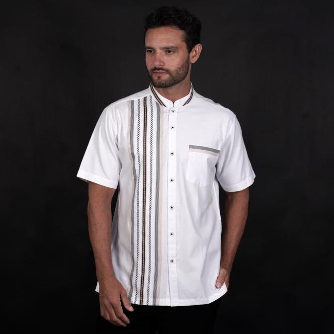 Casella Baju Koko Pria Lengan Pendek Premium | Baju Koko Putih Azhar (TERBAIK) (TERBARU) (TERMURAH)
