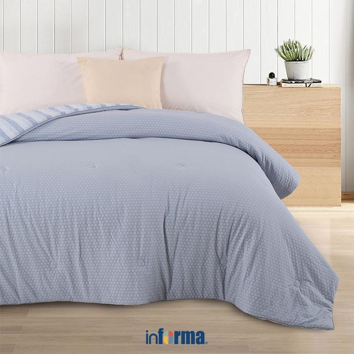Informa 170x210 cm Bed Cover Nylon Ultra Cool - Putih Selimut Tebal Bedcover Selimut Kasur Comforter