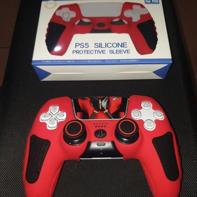 IINE PS5 Controller NEW DUALSENSE Silicon Silikon Glove Deadpool Version Includ Analog Caps, Skin & 