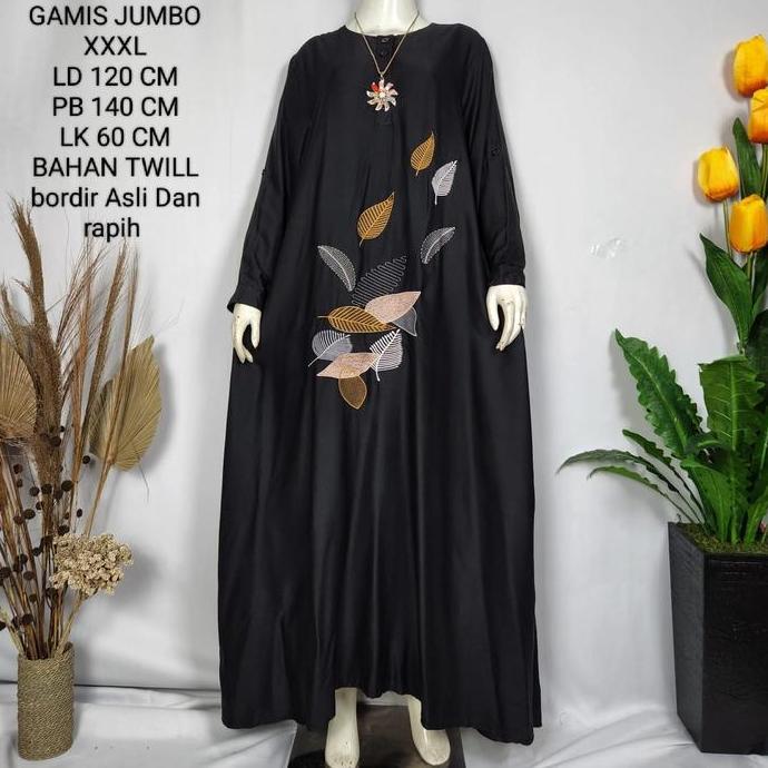 Gamis Wanita Ukuran Jumbo Ld 120 Cm Model Bordir Kekinian