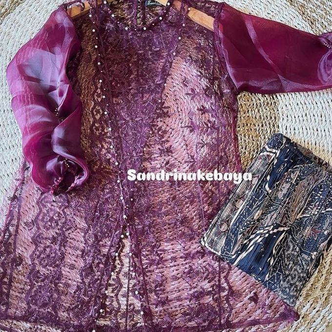 Promo Setelan Outer Kondangan  Organza Dan Rok Plisket /Outer Pagar Ayu Organza Payet