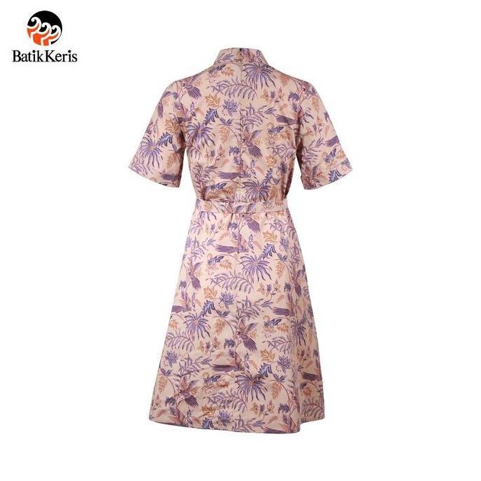 Batik Keris Dress Batik Lengan Pendek Leher Bulat Motif Keris Alas-Alasan Peksi Katon (TERBAIK) (TER