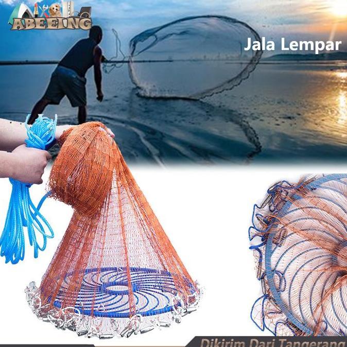Jala Ikan Lempar Nilon Jala Ikan Dan Udang Siap Pakai Net Cage DIN