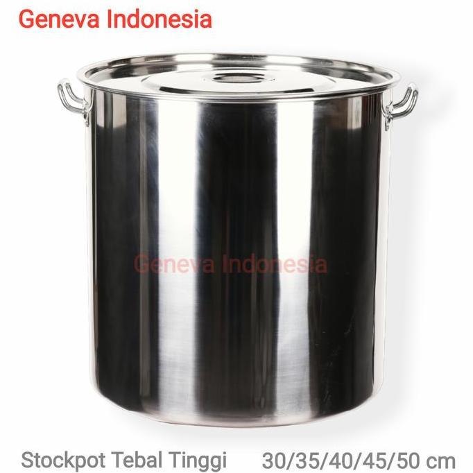 Panci Stock Pot Tinggi 45cm Stainless Tebal CQ143-45A HOMELINE