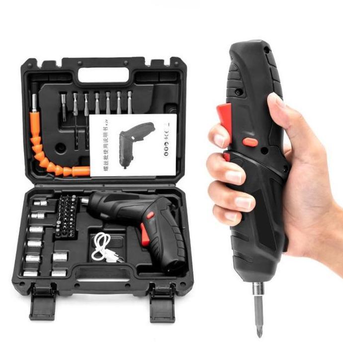 Miliki Bor Obeng Baterai Usb Casan Full Set 2 In 1 Lipat Tamiya / Lemari Komplit Lengkap Mesin Bor K