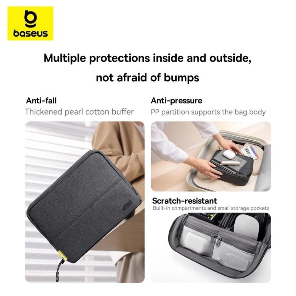 Baseus Nomos Series Travel Kit Storage Bag Powerbank Kabel Charger Dompet Hp Tas Kecil Mini Organize