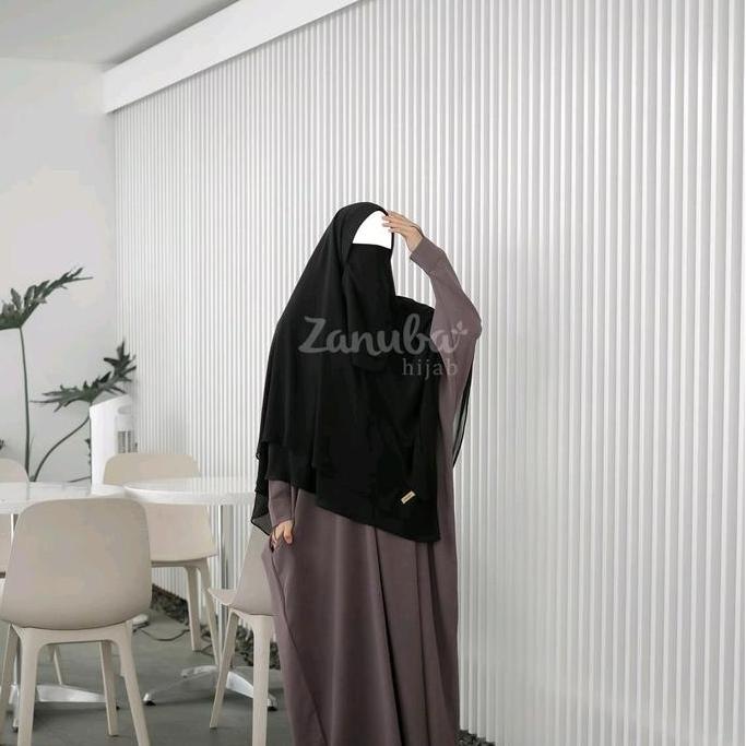 abaya batwing by zanuba basic abaya Muslim Gamis Dress Wanita Turki Syari Hitam Simple Crinkle Airfl