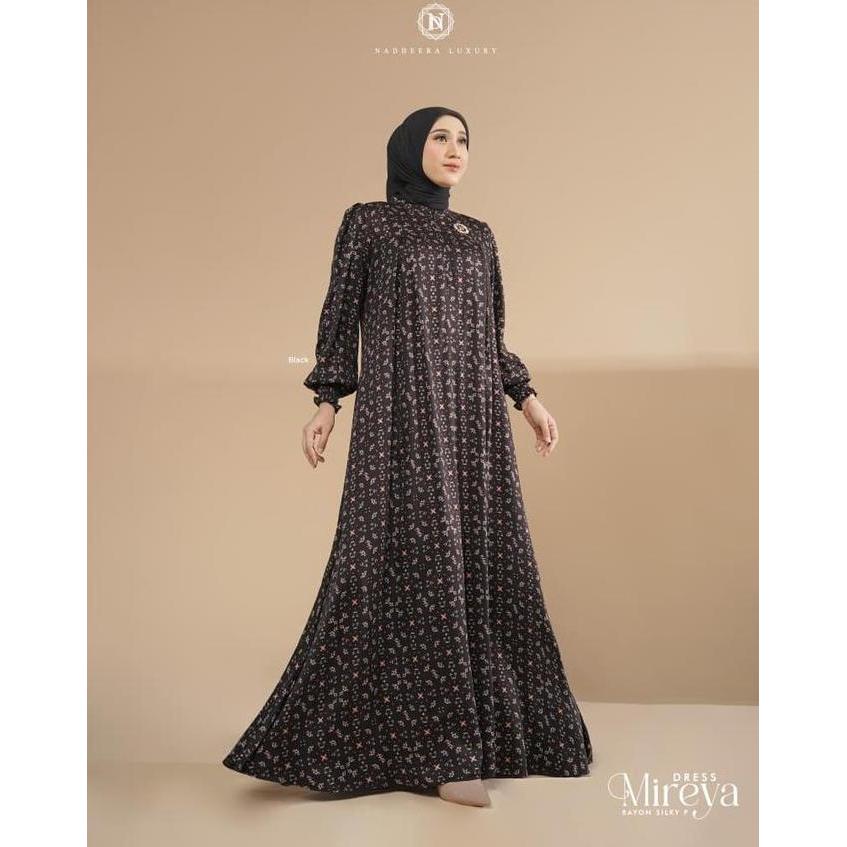 Mireya Series Dress & Midi Dress Nadheera Luxury Gamis Muslim Wanita Bahan Rayon Motif