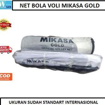 BEBAS ONGKIR - Net Bola Voli Mikasa Gold Jaring Volleyball Rajut Sudah Standart Internasional Ball O