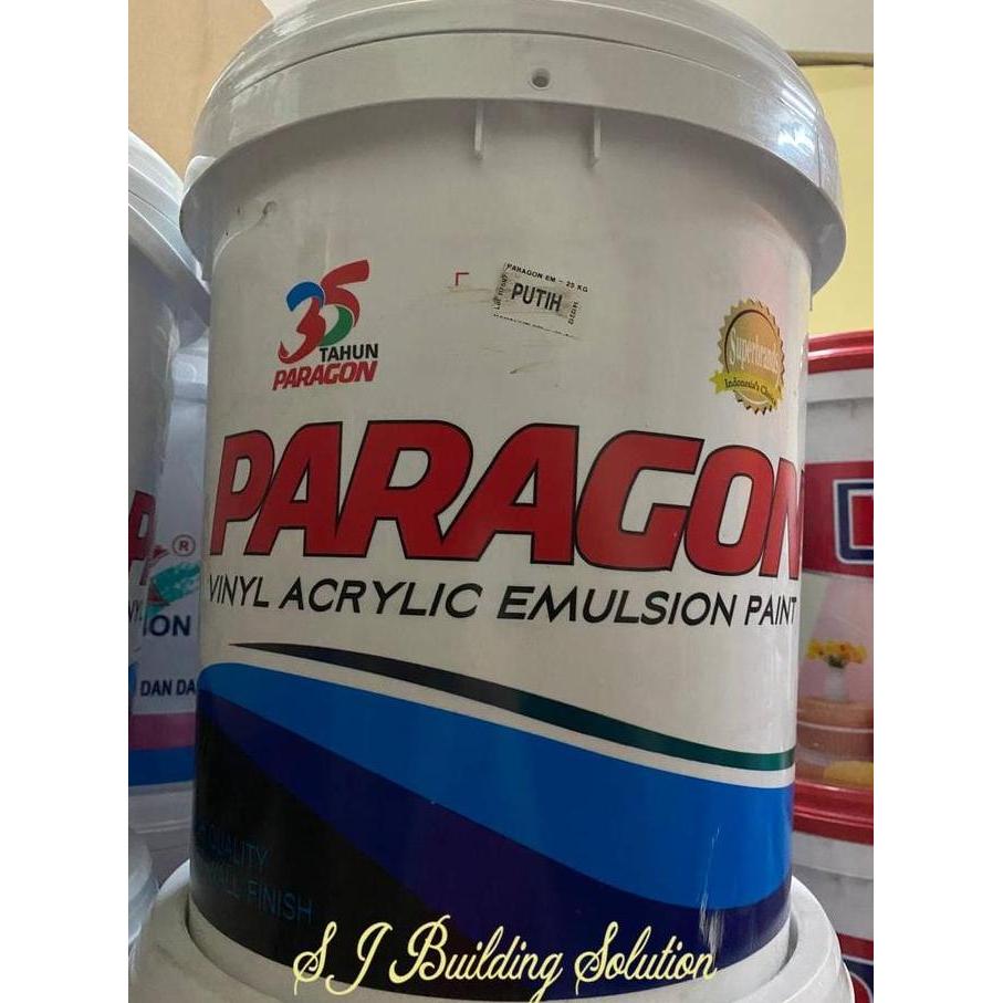 Cat Tembok Air Paragon Putih Hitam 25 kg/ Pail Warna Warni