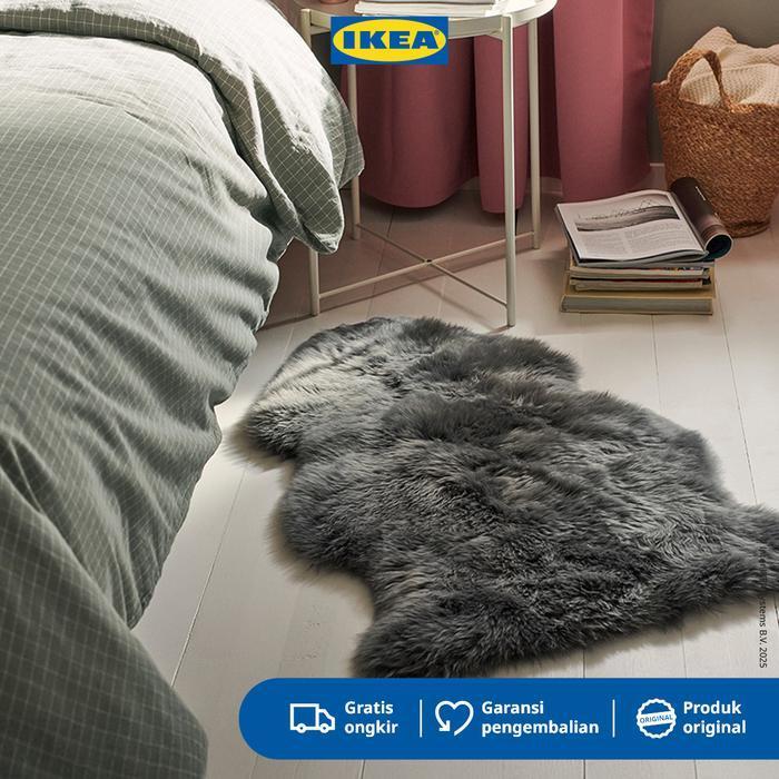 IKEA ULLERSLEV Karpet Kulit Domba Serbauguna Abu Muda 85cm