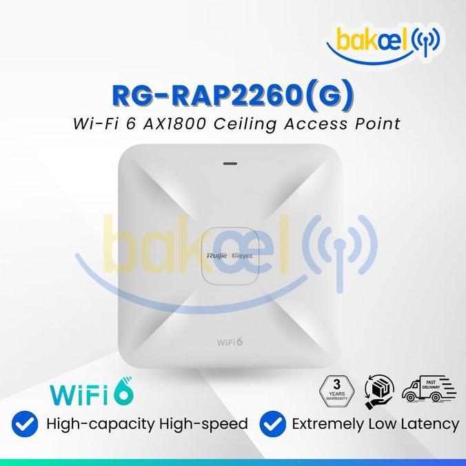 HARGA DISC - RUIJIE RG-RAP2260(G) Reyee WiFi 6 AX1800 PoE Ceiling Access Point RAP2260G RAP2260 G