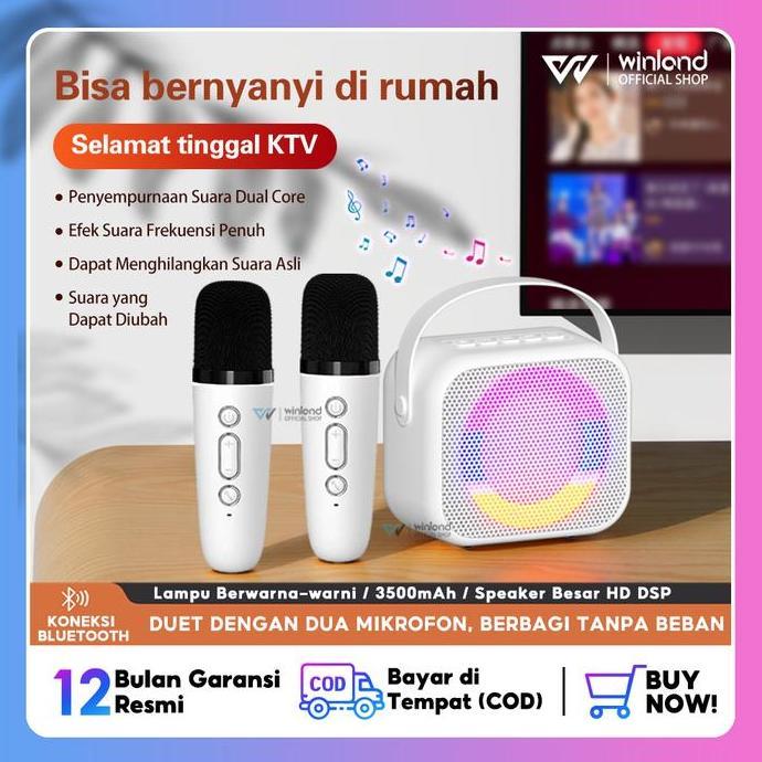 SHANUMID Winland (COD) Speaker Bluetooth 2Mic 1 set Speaker karaoke Cute Wireless speaker bluetooth 