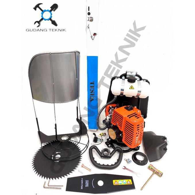 REZORHA (TESLA BG328D) Mesin Potong Rumput 2Tak BG328D TESLA TUDUNG PADI SET  / Portable Brush Cutte
