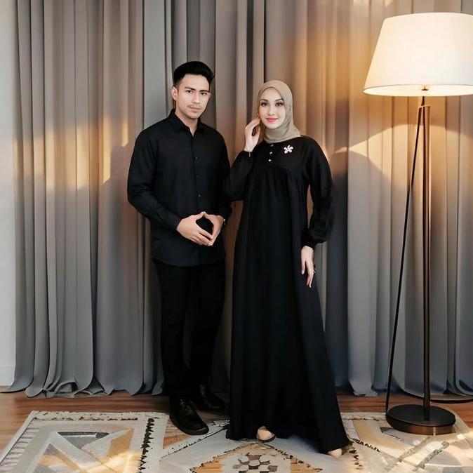 TERBARU  New Famset Ied Series 2026 Baju Sarimbit Lebaran Gamis Anak & Ibu Koko Ayah Anak Hijau Boto