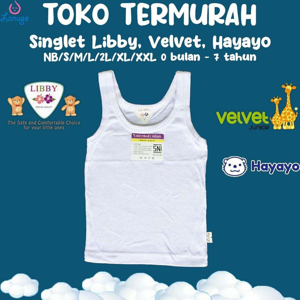 Re27 LIBBY VELVET JUNIOR Singlet / Kaos Dalam Anak Putih | Baju Anak / Kaos Anak / Kaos Dalam Velvet