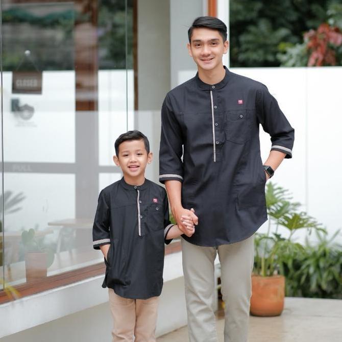 SALE Baju Koko Kapel Ayah dan Anak Laki2 Busana Muslim Keluarga Atasan Katun Kurta SALE