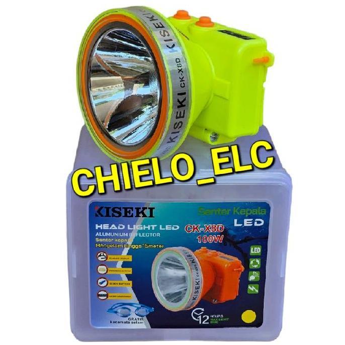 Murah Senter Kepala Kiseki Ck X8D 100Watt, Senter Head Kiseki 100W, Kiseki Baterai