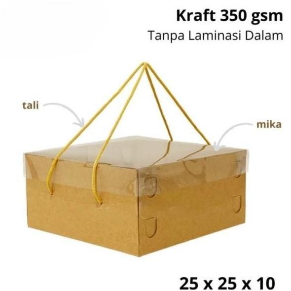 Dus Kraft Mika 25x25x10 isi 10 pcs / Box Catering Puding Hampers