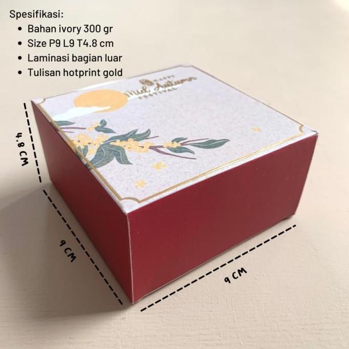 (Isi 4) Box Mooncake Satuan Kotak Kue Bulan Dus Mooncake 125gr - 180gr