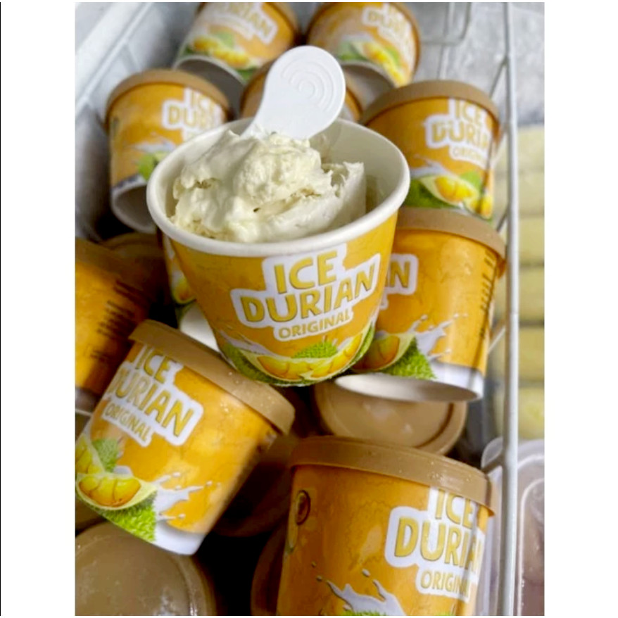 ICE CREAM DURIAN PREMIUM 100 ml - Es Krim Durian Asli dengan Rasa Lezat dan Tekstur Lembut