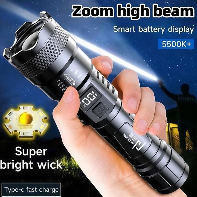 Bargoyer - Led 3W Super Terang Portabel Zoom Rechargeable /Senter LED Super Terang 1 Lumens/ Tahan A