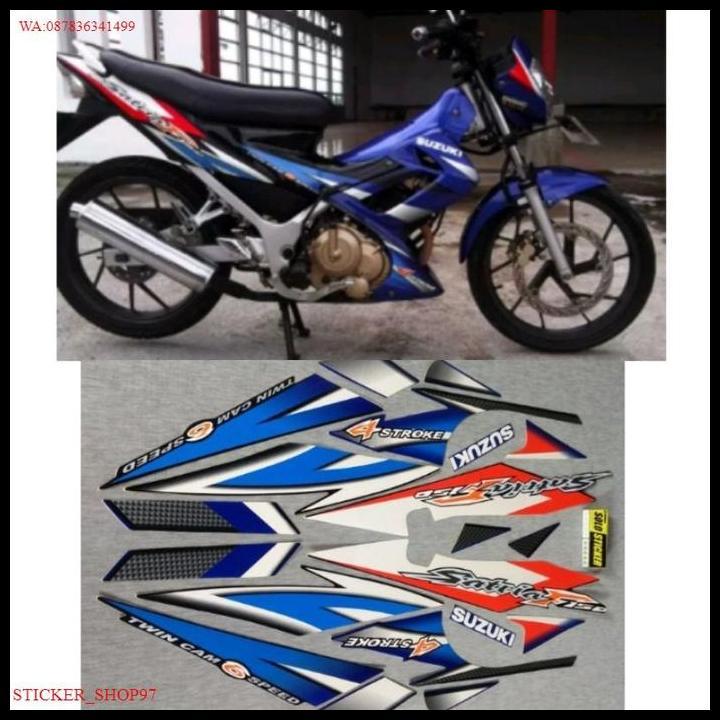 DISKON (ORI) STIKER STRIPING SATRIA FU 2005 2006 BIRU ENGKEL THAILAND 