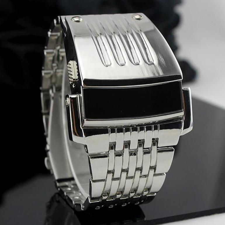 Fashion Luxury Iron Man Watches Conception Blue Led Digital Watches Men Sports Watches Fashion Elect