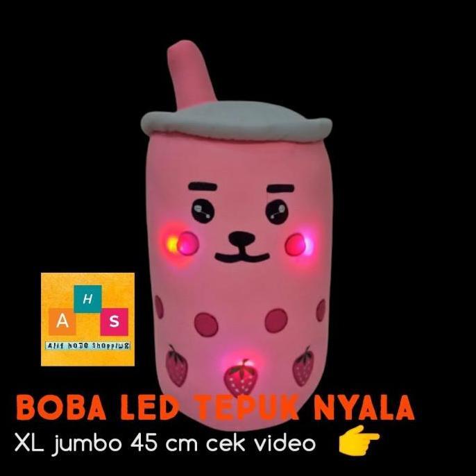 Boneka boba bantal boba lampu LED tepuk Jumbo 45cm SNI