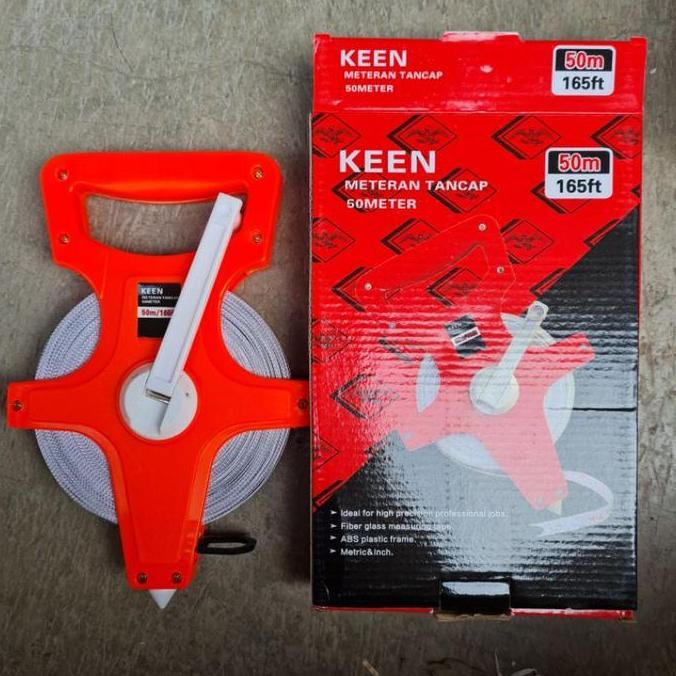 Meteran Fiber 50 Meter / Meteran Tancap Tanah 50 M 50 Meter Roll Gulungan Fiber