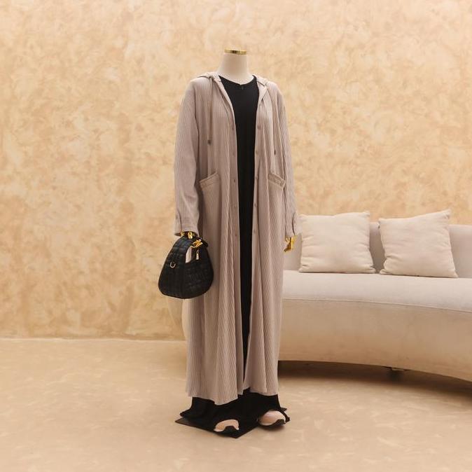 Murah Nusseyba - Xavia Long Outer - Cardigan Simple Frea Knit - Atasan Basic Panjang - Wanita Muslim