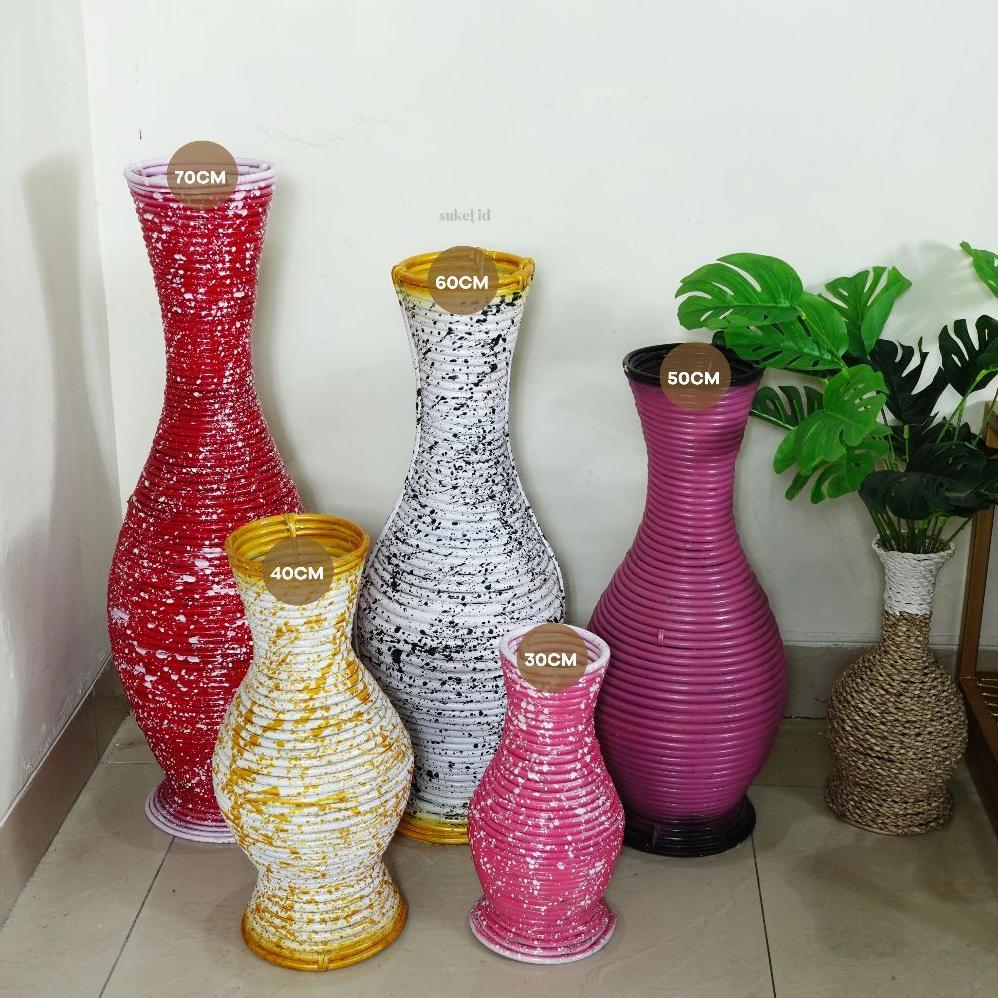 Vas Bunga Gucci Rotan Kayu Tinggi 70cm