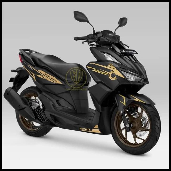 DISKON CUTTING STICKER VARIO 160 2021 2022 SPORTY BODY HITAM STICKER GOLD 