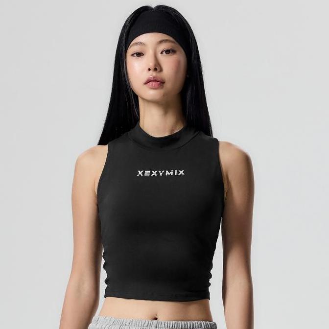 XEXYMIX Mock Neck Logo Point Crop Top Atasan Olahraga Wanita - XFK3BL1508 (TERBAIK) (TERBARU) (TERMU