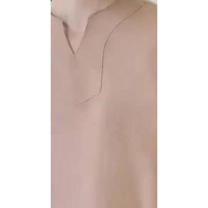 Cotton Well Morocco Shirt Latte | Kemeja Koko Pria Kerah V Neck Coklat Susu