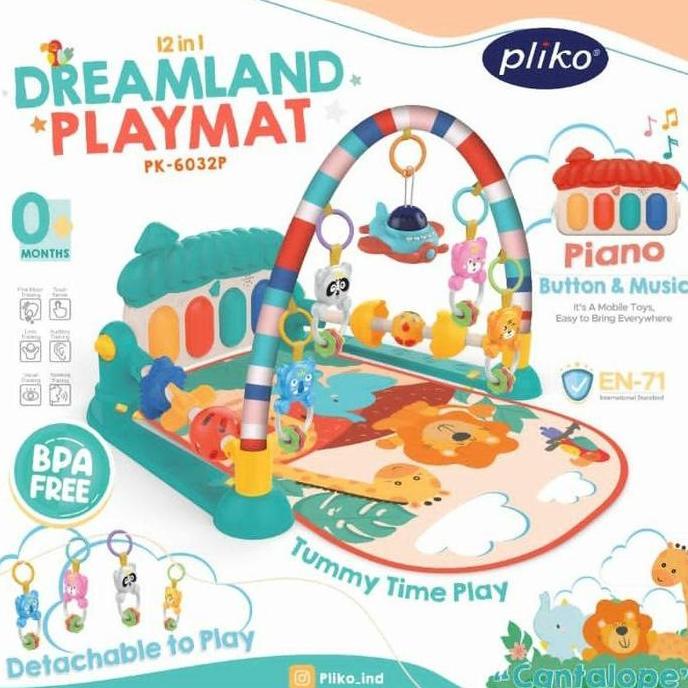 PMAT28 PLIKO 12IN1 BABY PLAYMAT DREAMLAND PLAYGYM WITH PIANO PK6032P