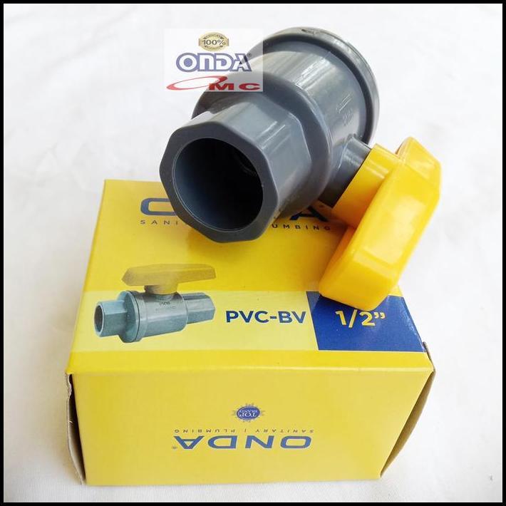 BEST DEAL BALL VALVE BAL BOL BRASS STOP KRAN KERAN PVC 1/2 INCH ONDA PVC-BV-1P2 