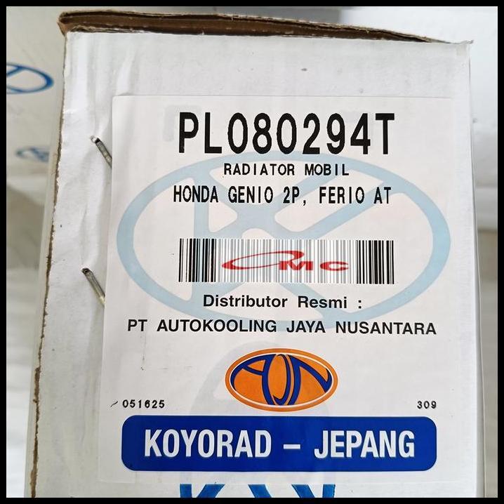 TERLARIS RADIATOR HONDA CIVIC ESTILO GENIO FERIO VERIO MATIC 2PLY KOYORAD JEPANG JAPAN PL080294T AUT