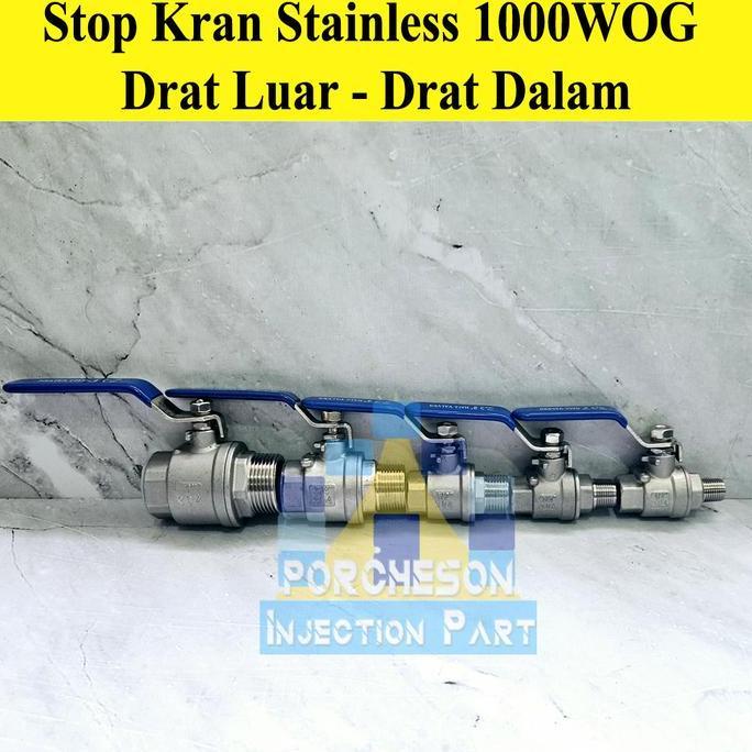 Stop Kran Ball Valve Stainless 304 Drat Luar Dalam