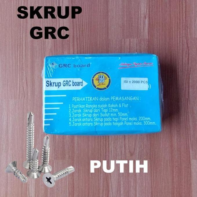 Skrup GRC Isi 2000 Pcs Putih Kalsiboard