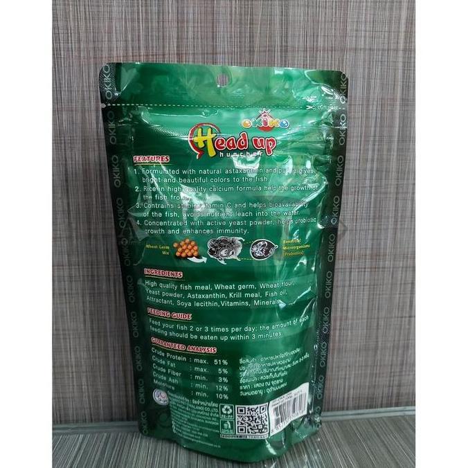 OKIKO HEAD UP HUNCHER 100GR PAKAN PELLET PELET MAKANAN IKAN LOUHAN (TERBAIK) (TERBARU) (TERMURAH)