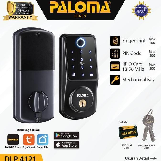 NEW PALOMA Smart Digital Lock Deadbolt WiFi Tanpa Handle DLP4121