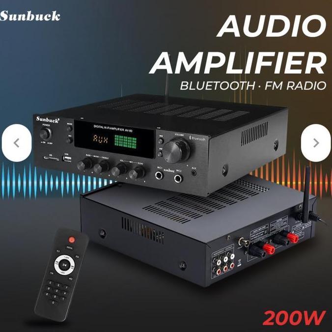 HARGA DISC - Amplifier Bluetooh Usb Amplifier Sunbuck Av-80  Top suara