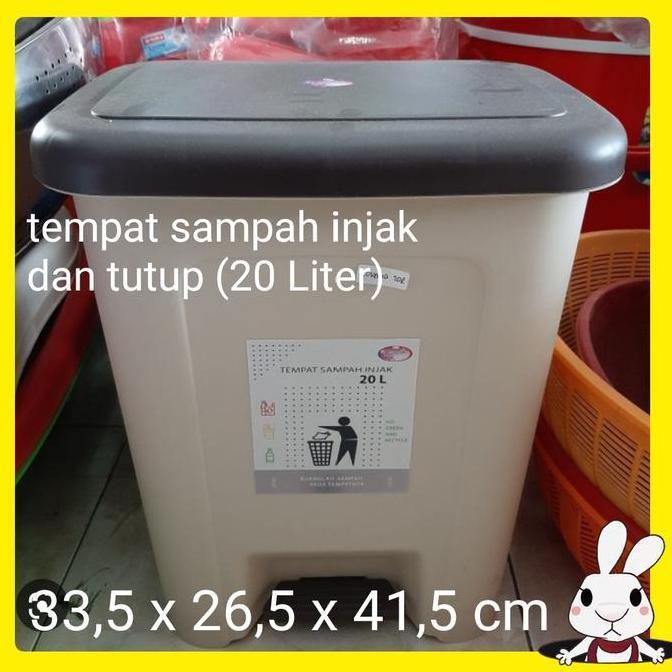 Ready Tempat Sampah Tutup injak besar, (20 Liter)