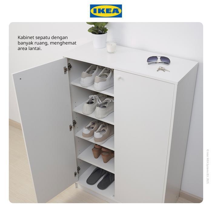 IKEA KLEPPSTAD Kabinet Tempat Sepatu Putih Minimalis 80x35x117 cm Furniture