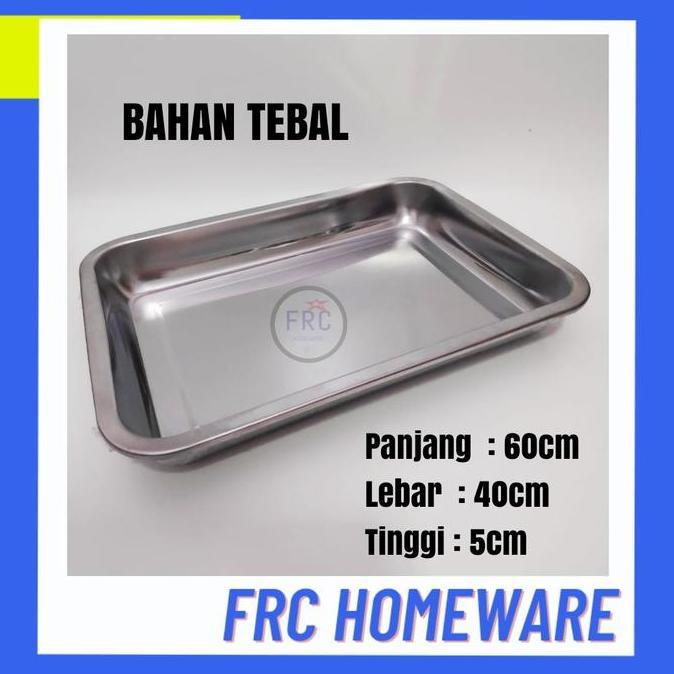 HARGA DISC - Nampan Stainless Tebal 60x40 / Baki Stainless / Tray Stainless 60x40