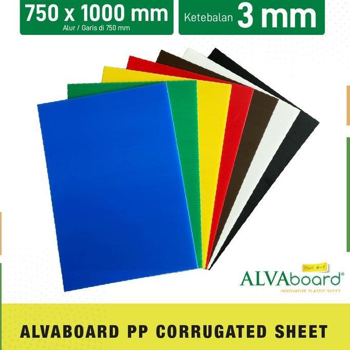 ALVAboard Lembaran Ukuran 100x75 cm Tebal 3 mm Tersedia 7 Varian Warna